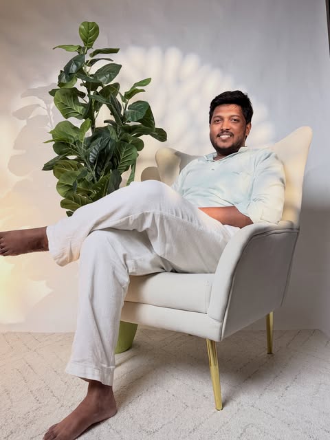 Arun Samanta sitting in an armchair